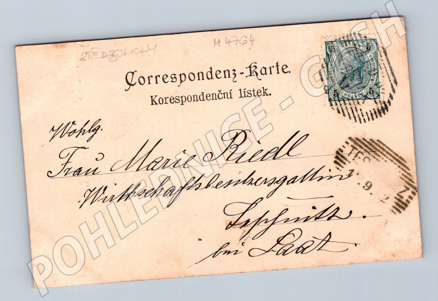 Postcard Prague monument to Marshal Daun (M4764)