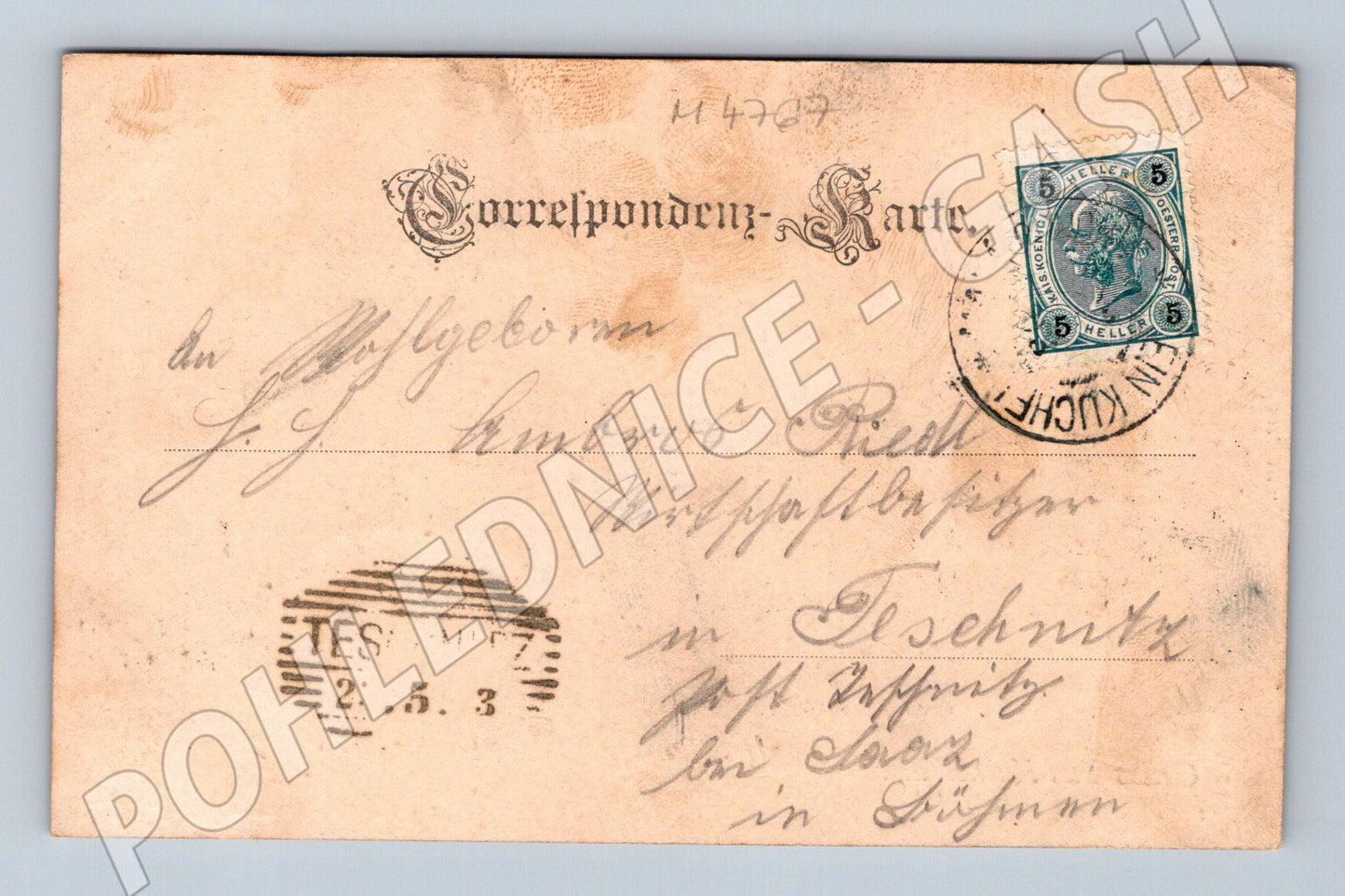 Postcard Kuchelbad near Prague old (M4767)