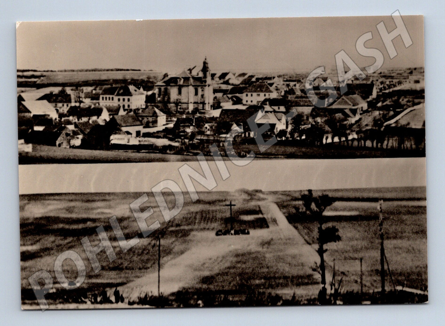 Postcard Lidice before and after the destruction (M4768)