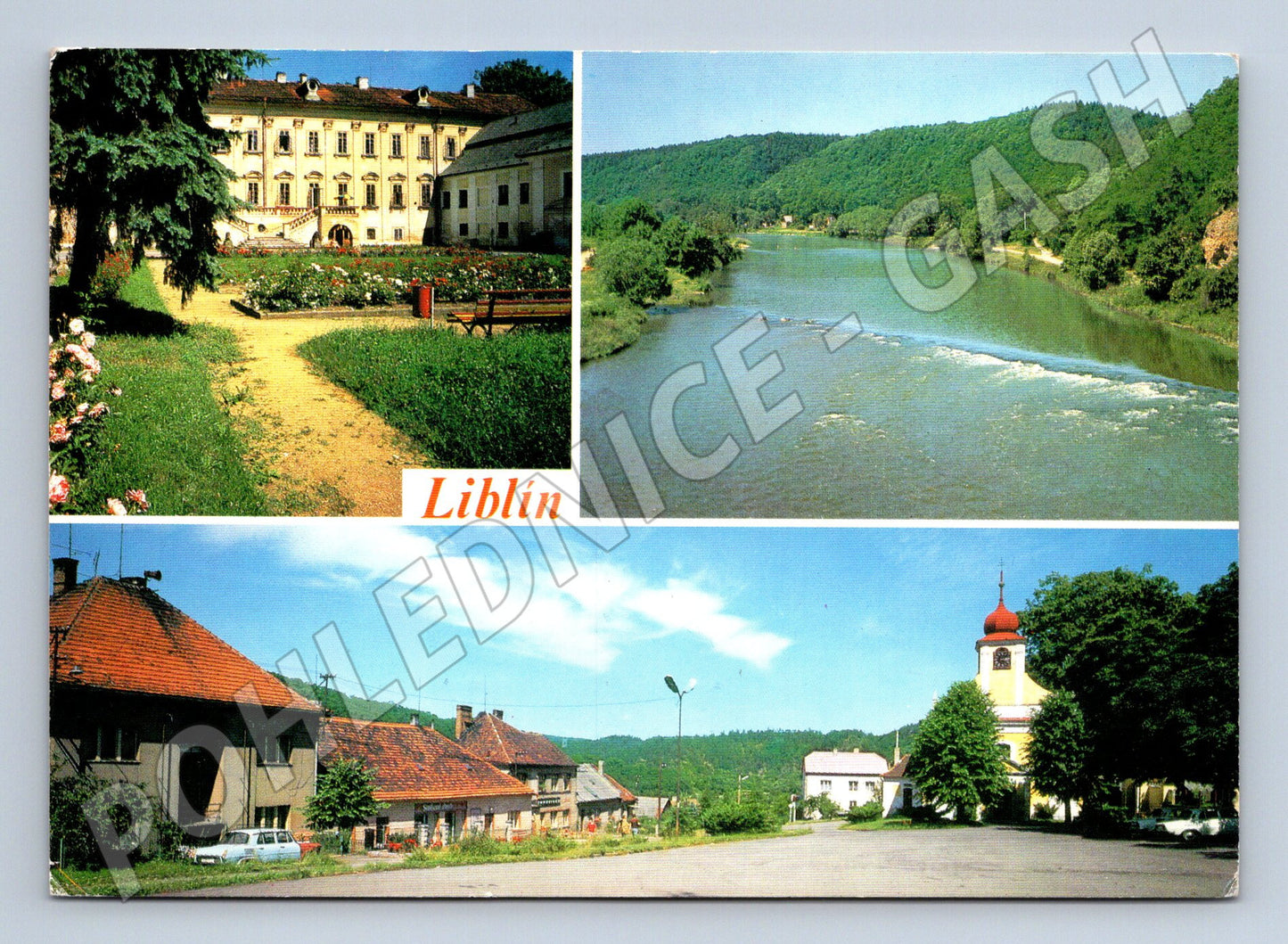 Pohlednice Liblín zámek a Berounka (M4771)