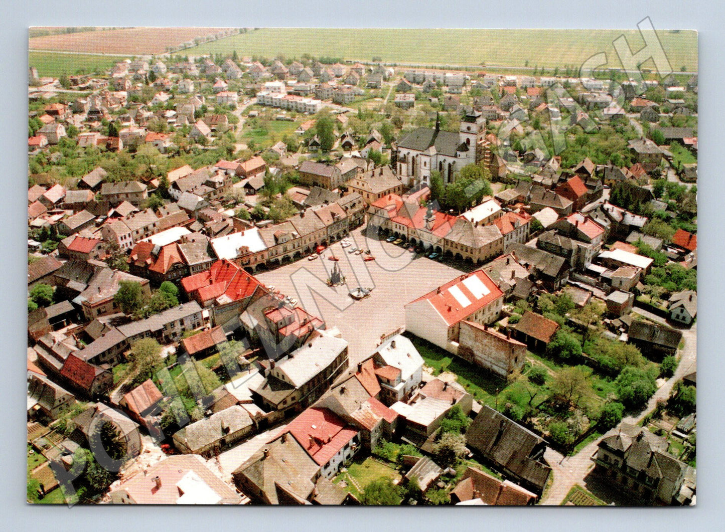 Postcard Sobotka Square and Church (M4773)