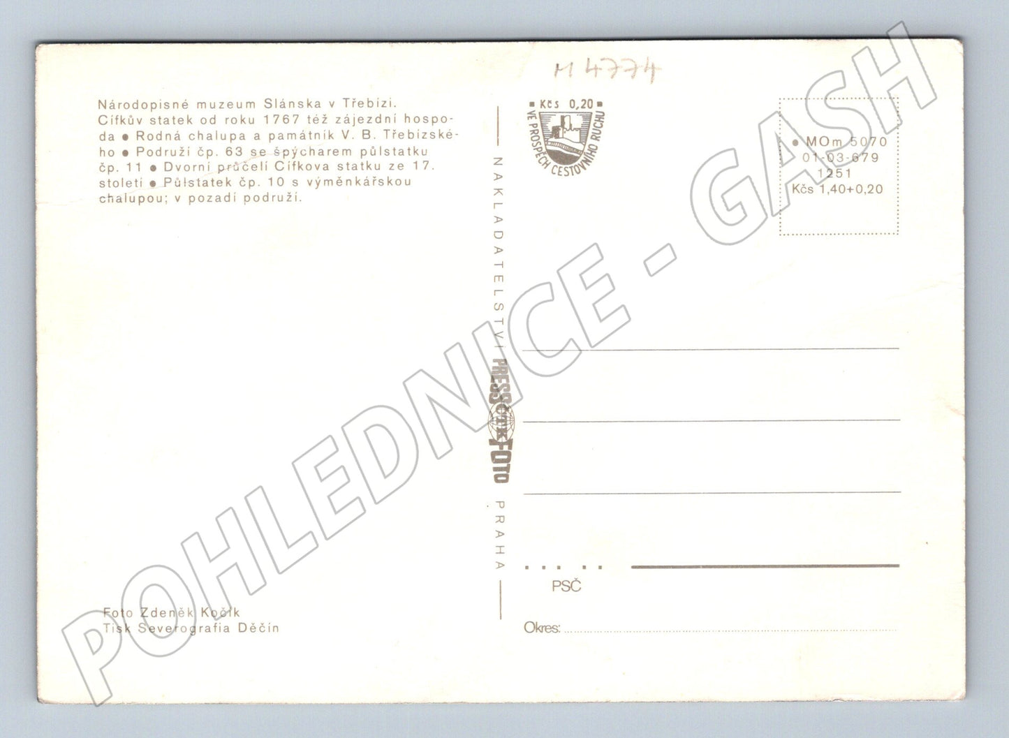 Postcard Ethnographic Museum of Slánsko Třebíz (M4774)