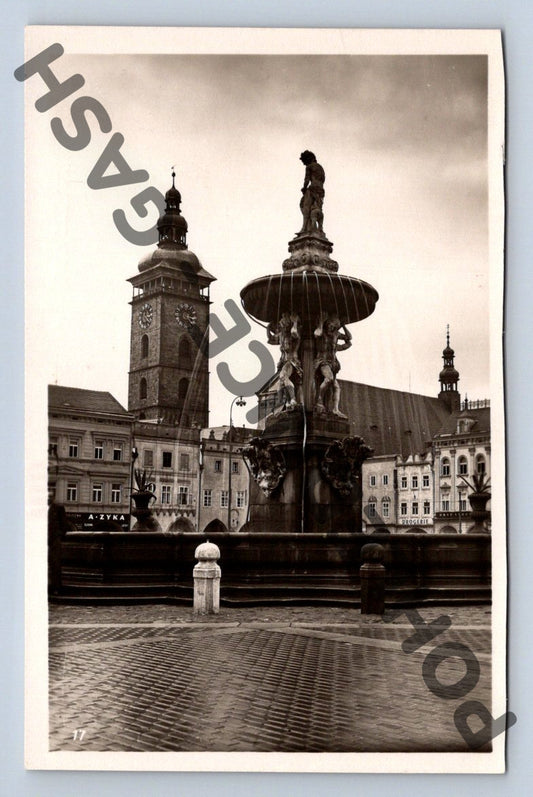 Pohlednice České Budějovice kašna a radnice (M478)