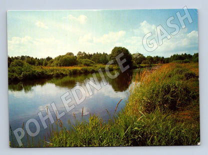 Postcard Czech landscape by the Orbis River (M4785)