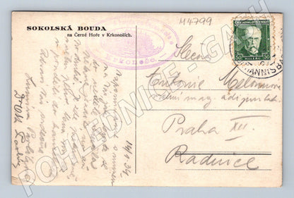 Postcard Sokolska bouda, Krkonoše, winter (M4799)