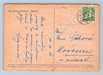 Postcard Litoměřice square drawing Growth (M4802)