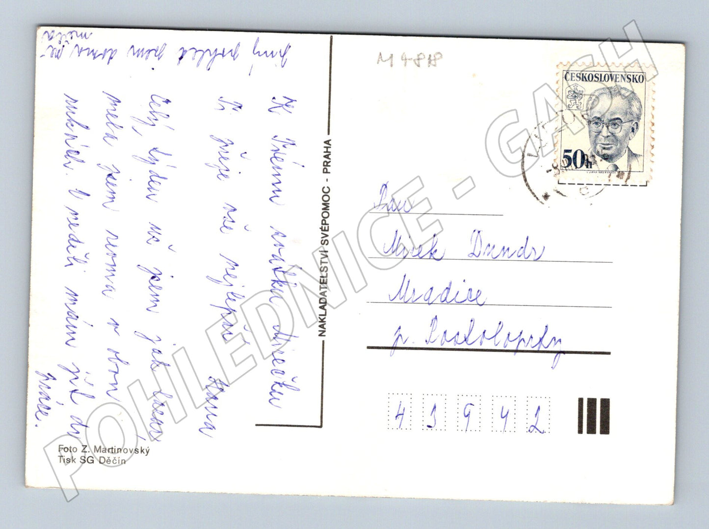 Postcard winter forest Czechoslovakia (M4818)
