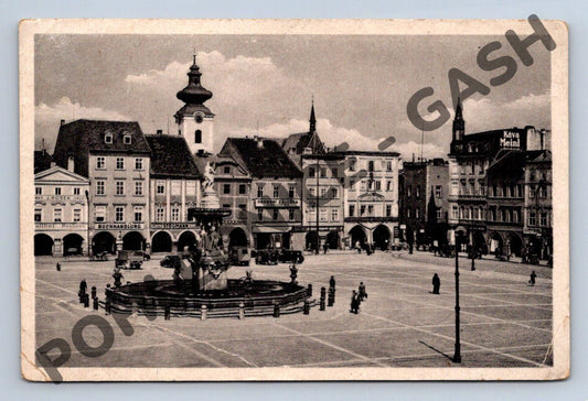 Pohlednice Budweis náměstí s kašnou (M483)