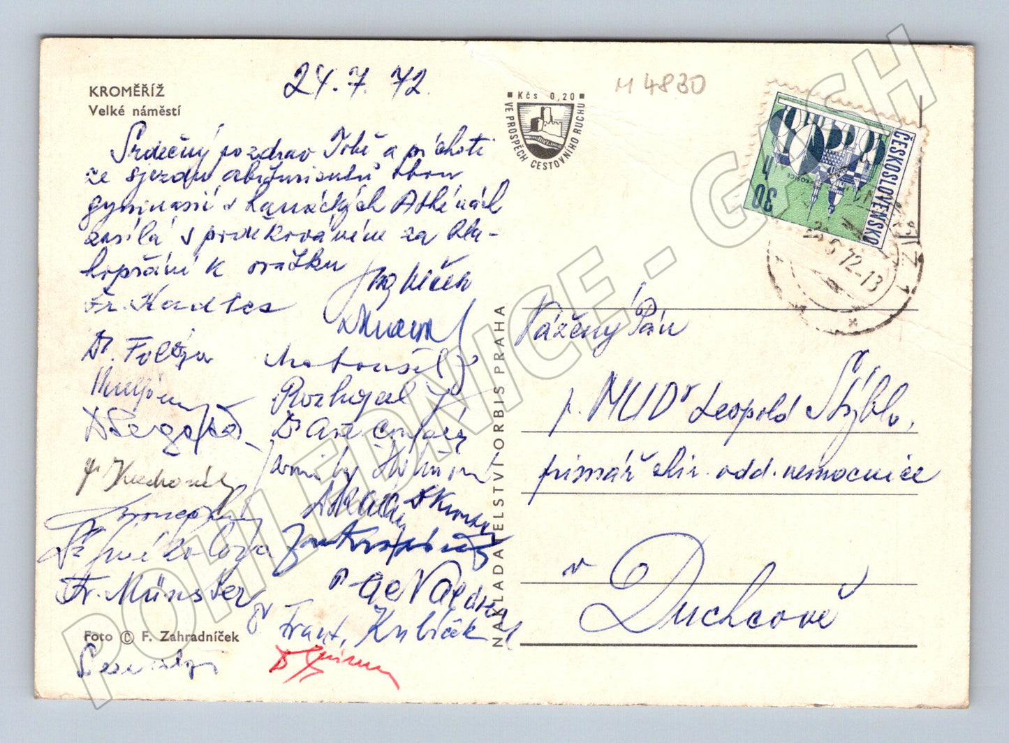 Postcard Kroměříž Velké náměstí (M4830)