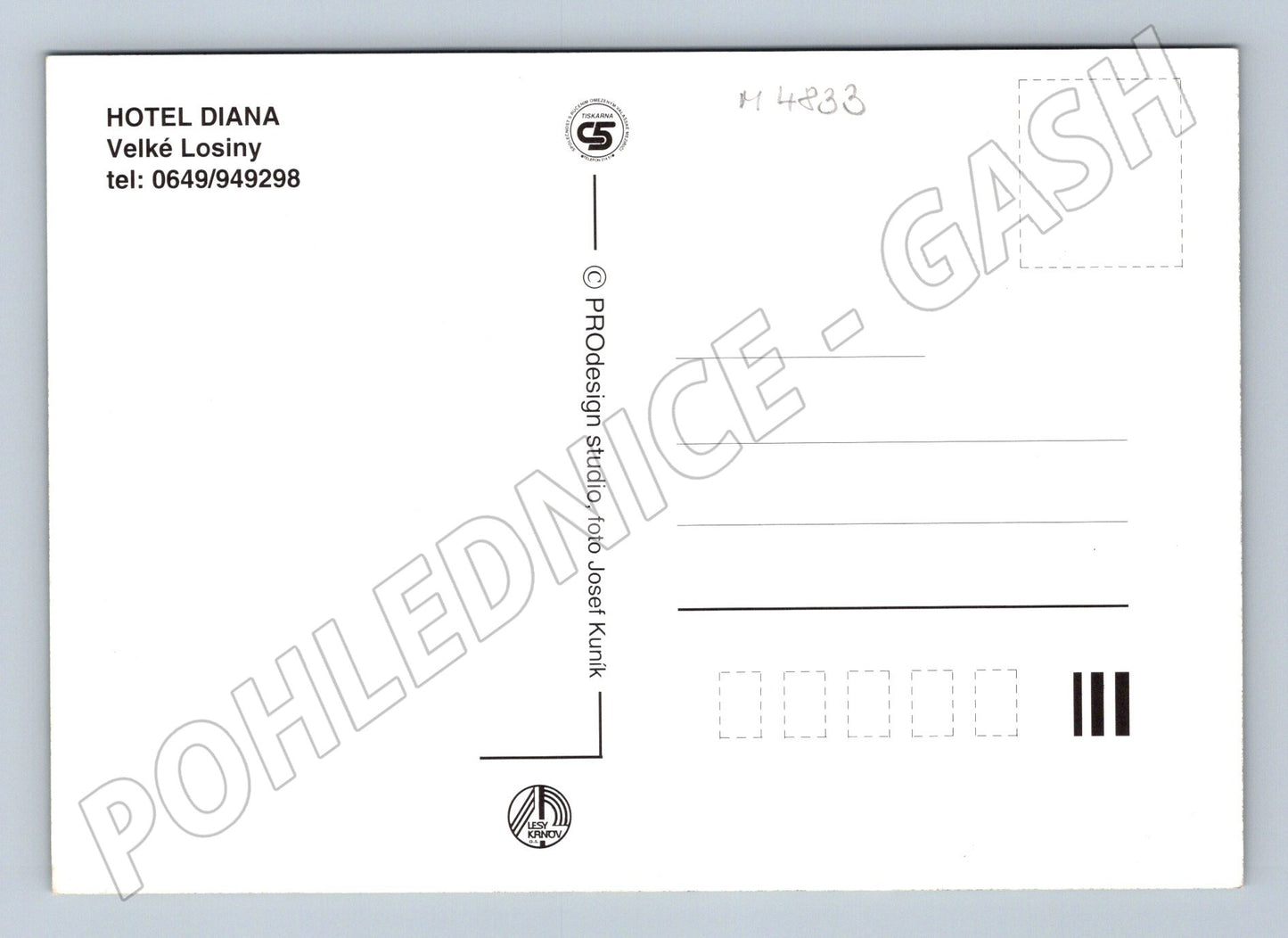 Postcard Velka Losiny hotel Diana (M4833)