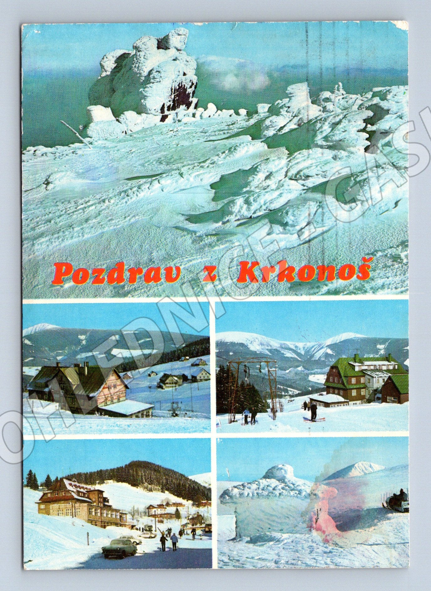Postcard Giant Mountains winter greeting (M4834)