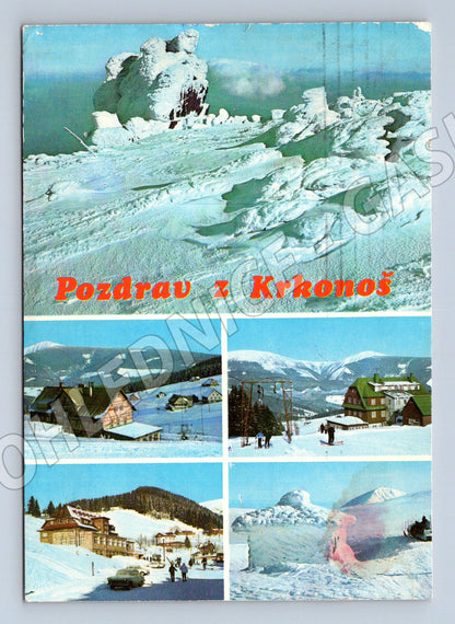 Postcard Giant Mountains winter greeting (M4834)