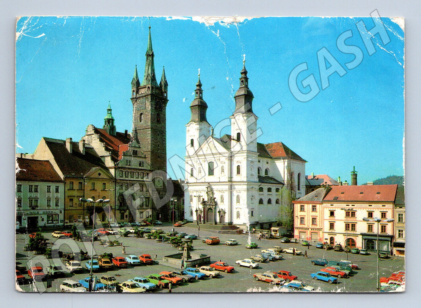 Postcard Klatovy Square Black Tower (M4842)