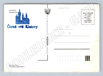 Postcard Klatovy Square Black Tower (M4842)