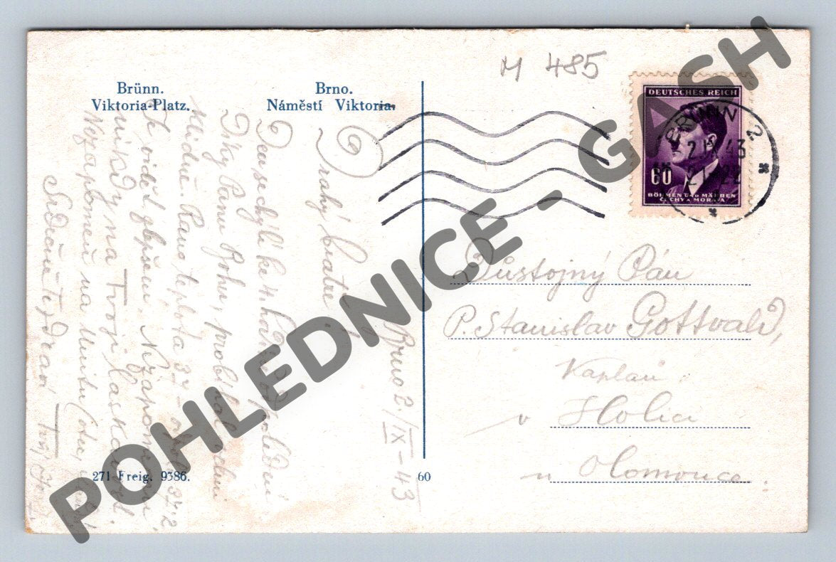 Pohlednice Brno Viktoria náměstí 1943 (M485)