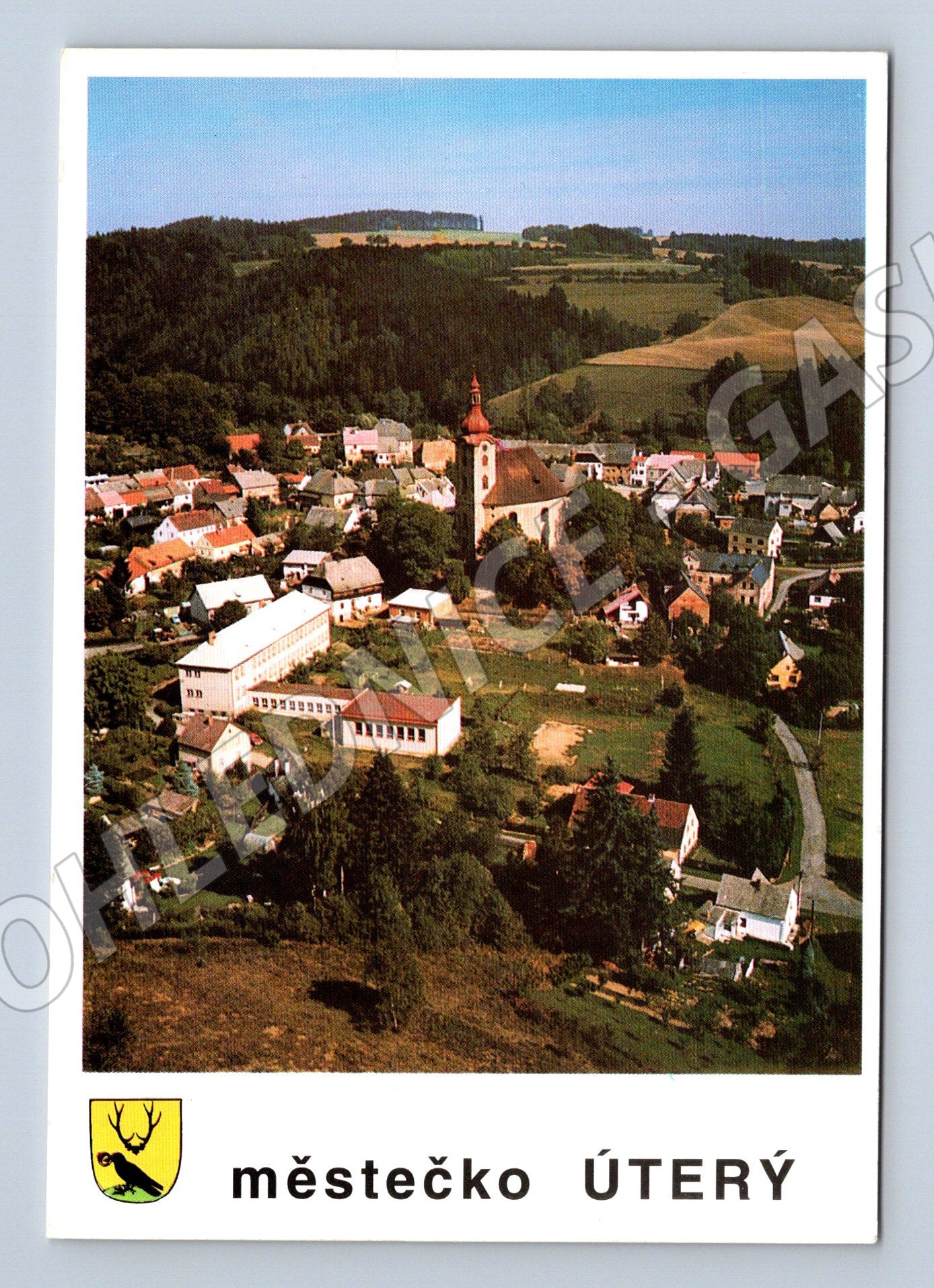 Pohlednice Úterý letecký pohled (M4854)