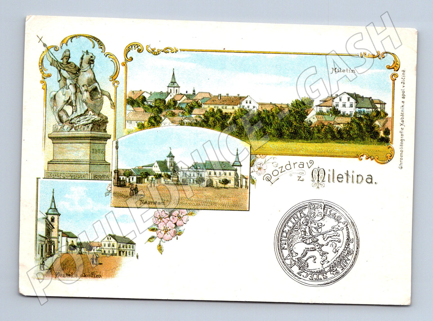 Pohlednice Miletín pozdrav historická (M4857)