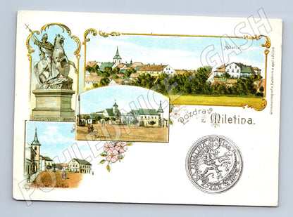Pohlednice Miletín pozdrav historická (M4857)