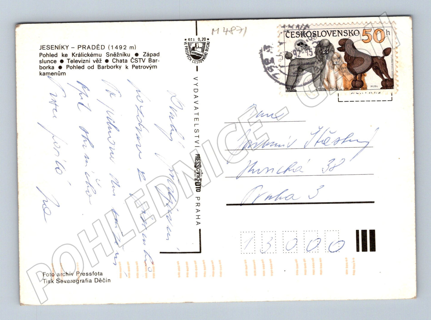 Postcard Praděd Jeseníky transmitter Barborka (M4871)