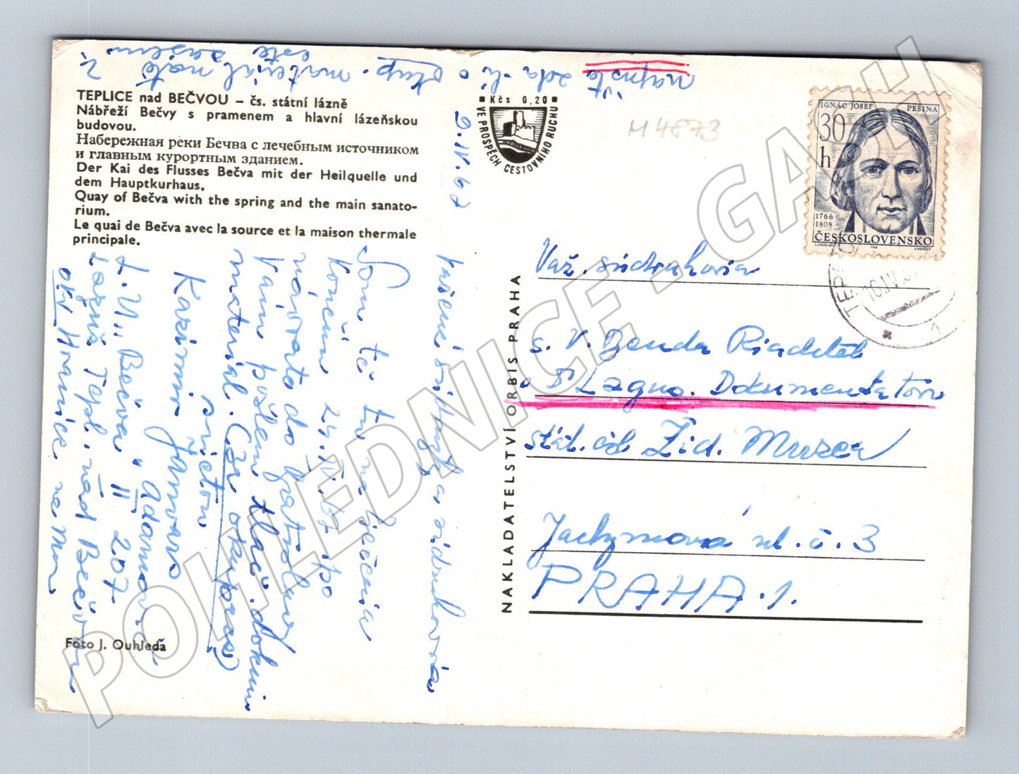 Postcard Teplice nad Bečvou spa (M4873)