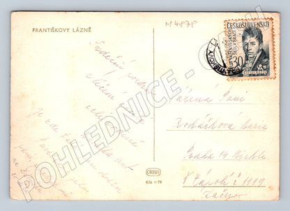 Postcard Františkovy Lázně statue of Francis (M4878)