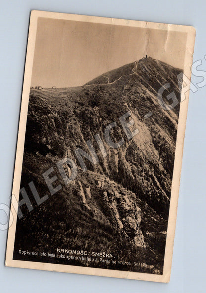 Postcard Krkonoše Sněžka historical (M4892)