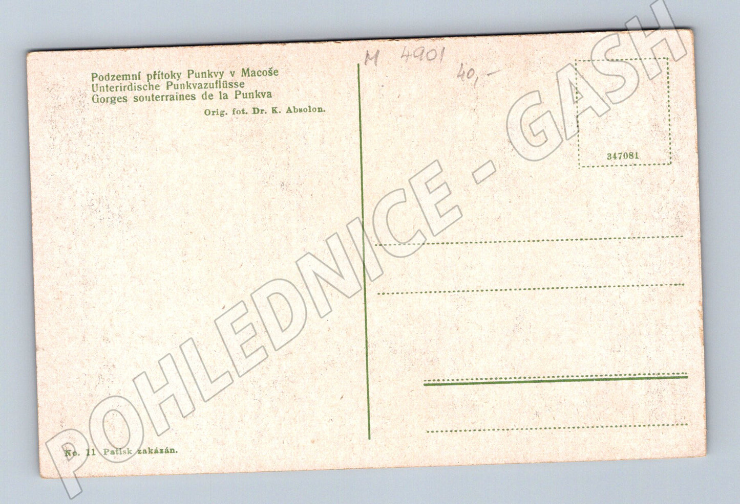 Postcard Macocha underground tributaries of Punkva (M4901)