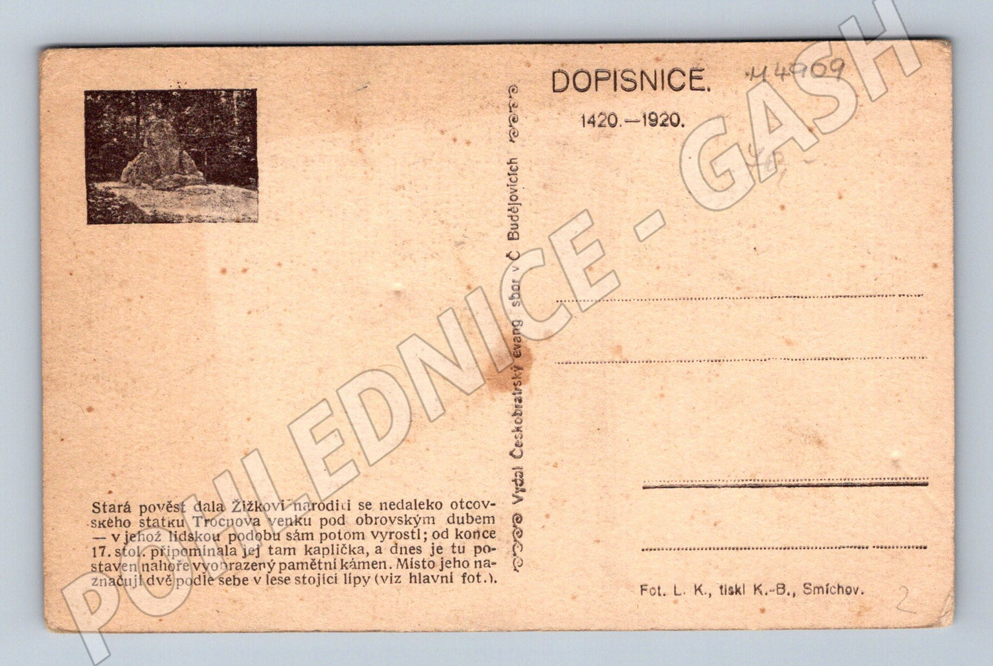 Postcard Trocnov Memorial Oak (M4909)