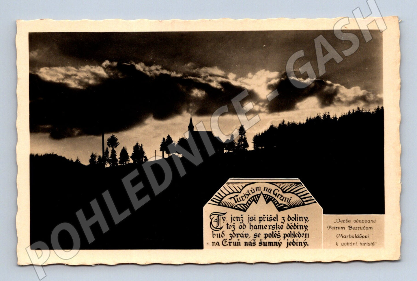Postcard Grúň Beskydy Petr Bezruč (M4914)
