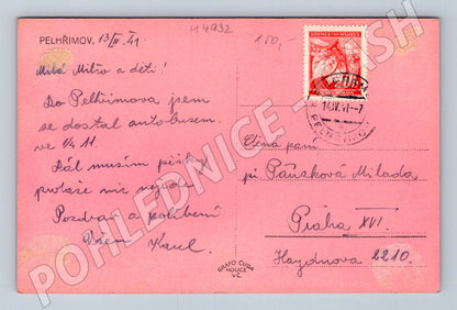 Pelhřimov historical postcard (M4932)