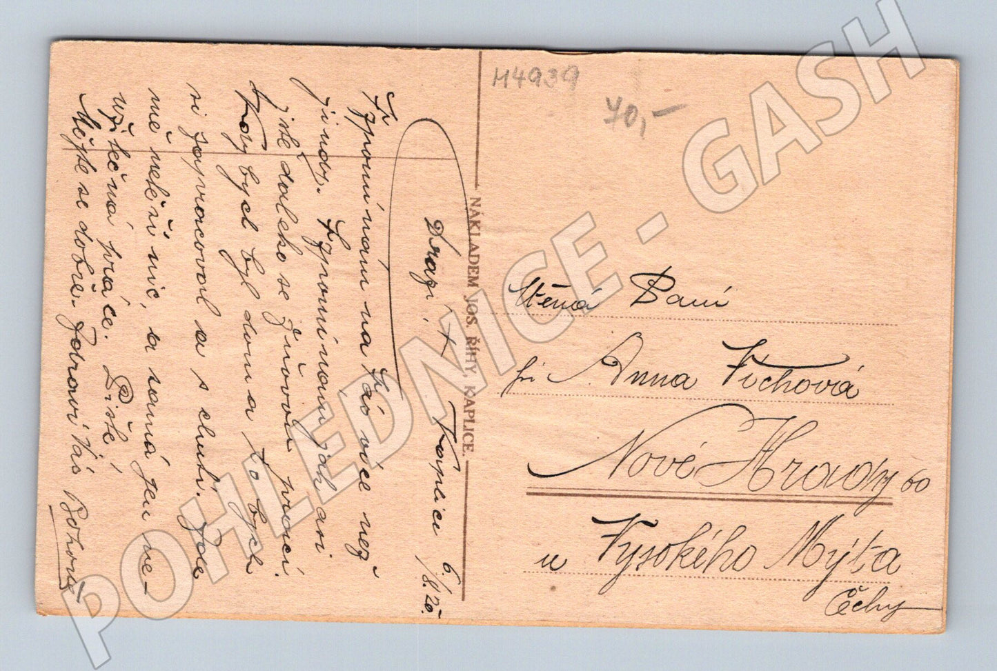 Postcard Kaplice South Bohemia (M4939)