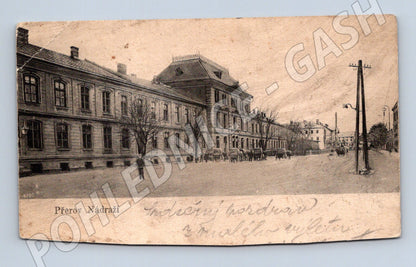 Postcard Přerov railway station historical (M4944)