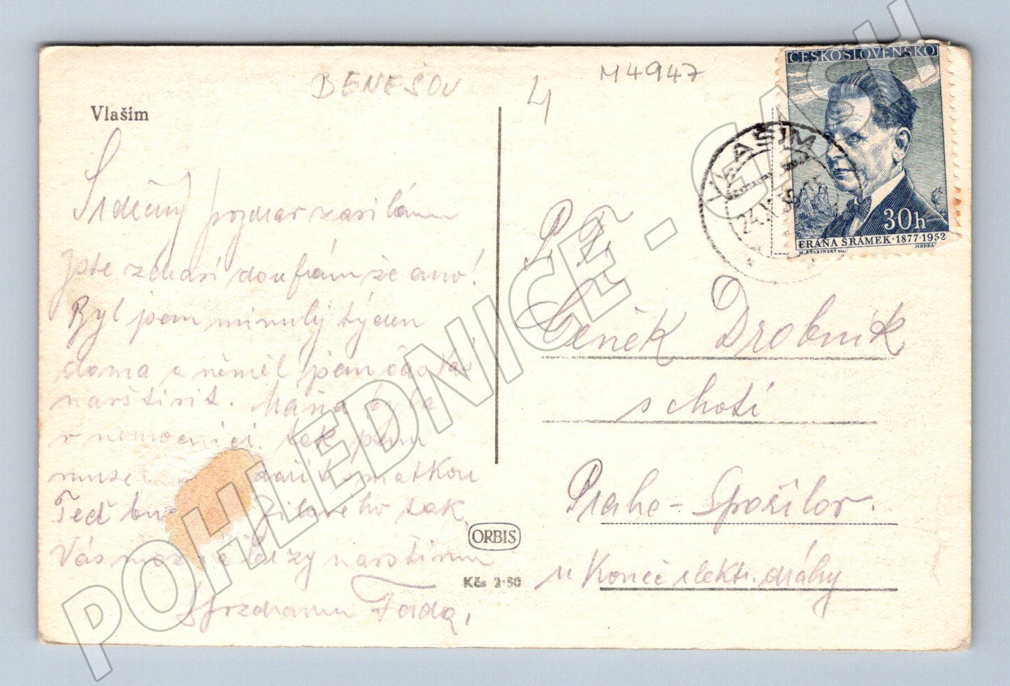 Pohlednice Vlašim zámek historická (M4947)