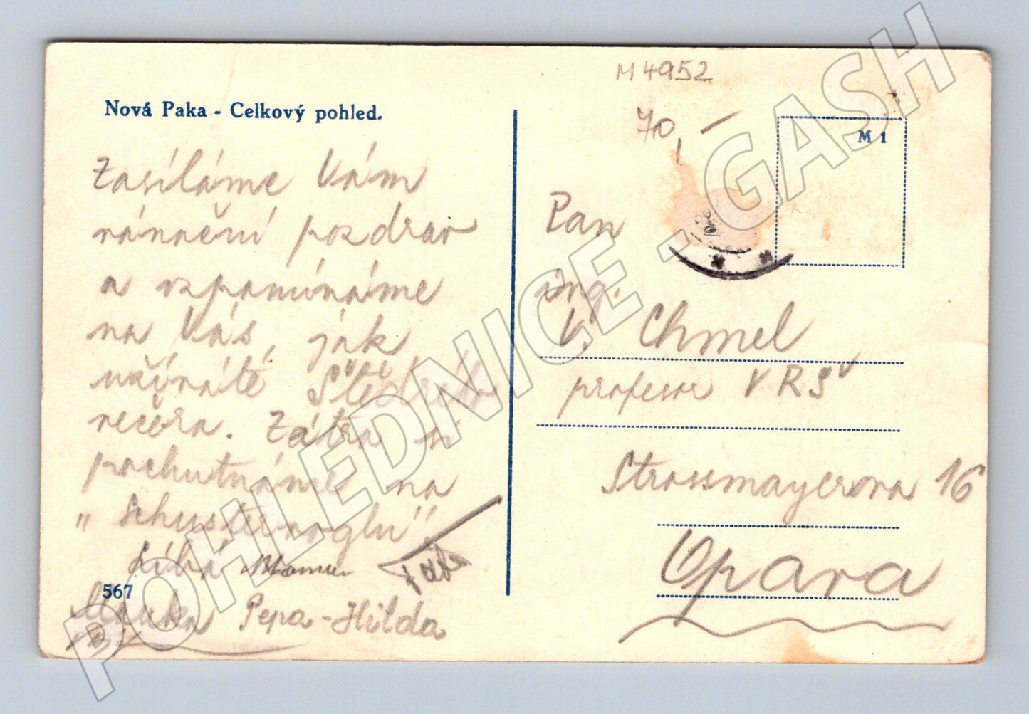 Postcard Nová Paka general view (M4952)