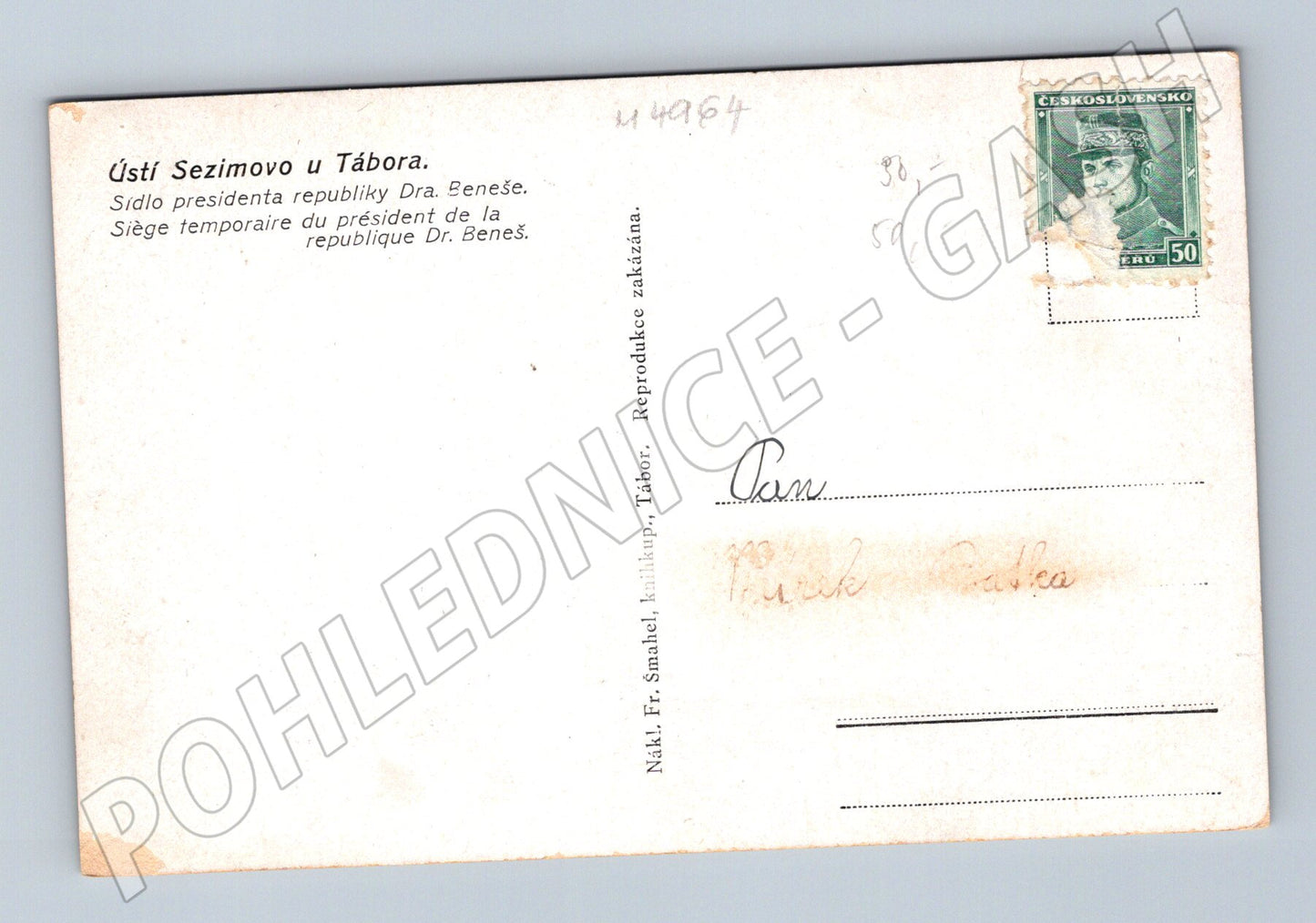 Pohlednice Sezimovo Ústí Benešovo sídlo (M4964)