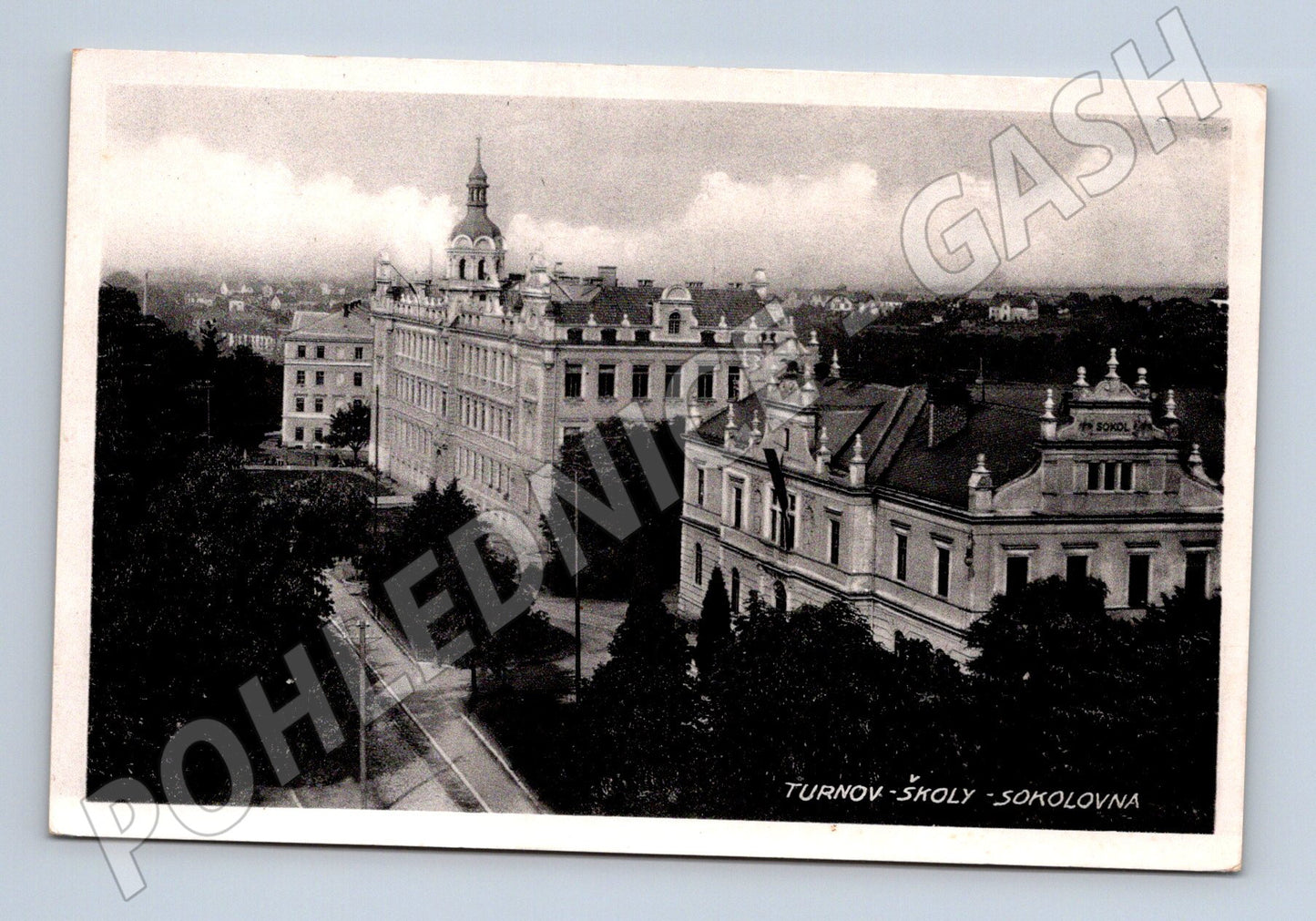 Postcard Turnov school and falconry (M4967)