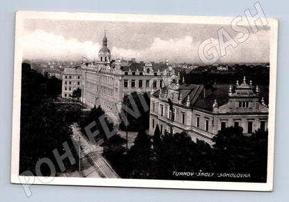 Postcard Turnov school and falconry (M4967)