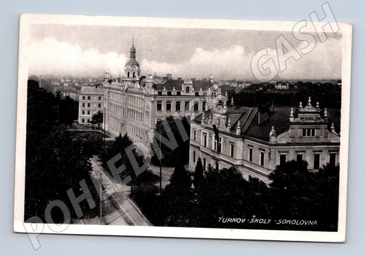 Pohlednice Turnov školy a sokolovna (M4967)