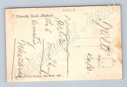 Postcard Německý Brod town hall (M4969)