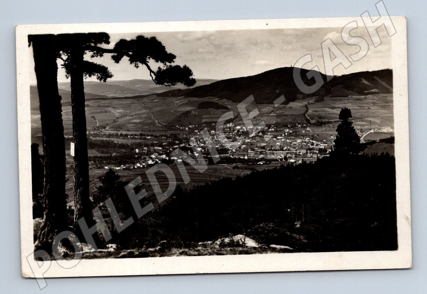 Postcard Sušice city and Svatobor (M4973)