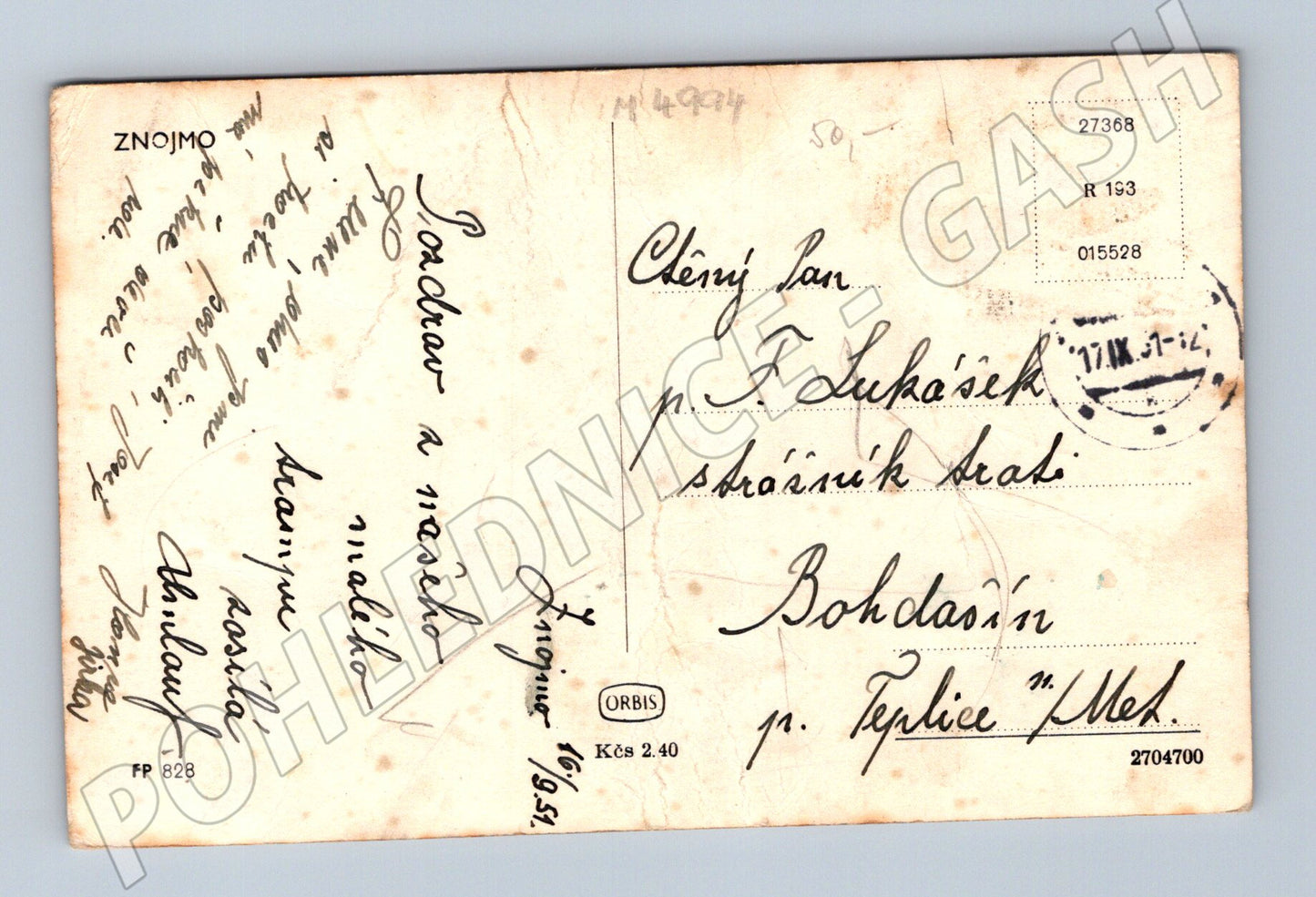 Znojmo historical postcard (M4994)