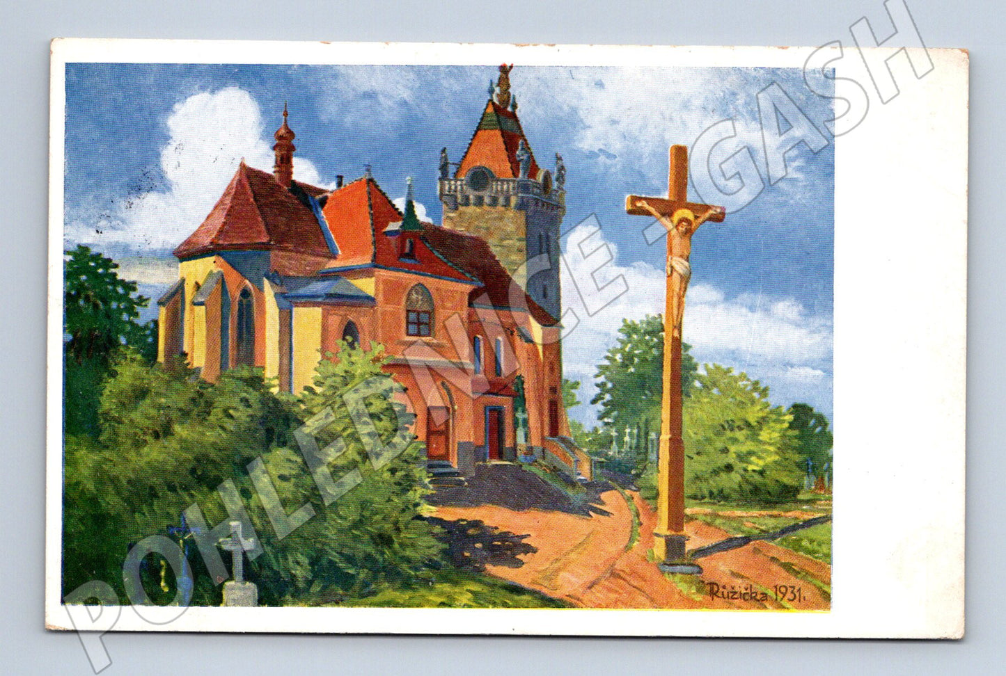 Pohlednice Budišov u Třebíče chrám (M4999)