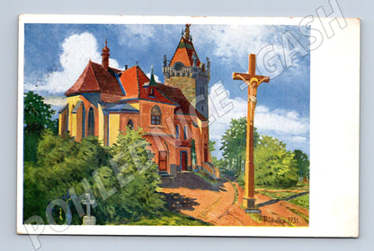 Pohlednice Budišov u Třebíče chrám (M4999)