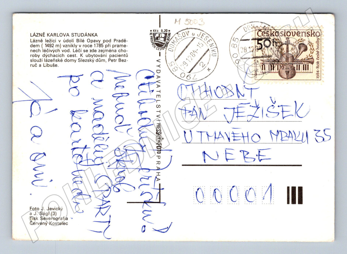 Pohlednice Karlova Studánka zimní areál (M5003)