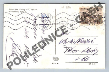 Pohlednice Bezděz Břehyňský rybník Doksy 1952 (M501)