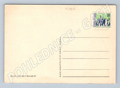 Postcard Hrubá Skála castle interiors (M5013)