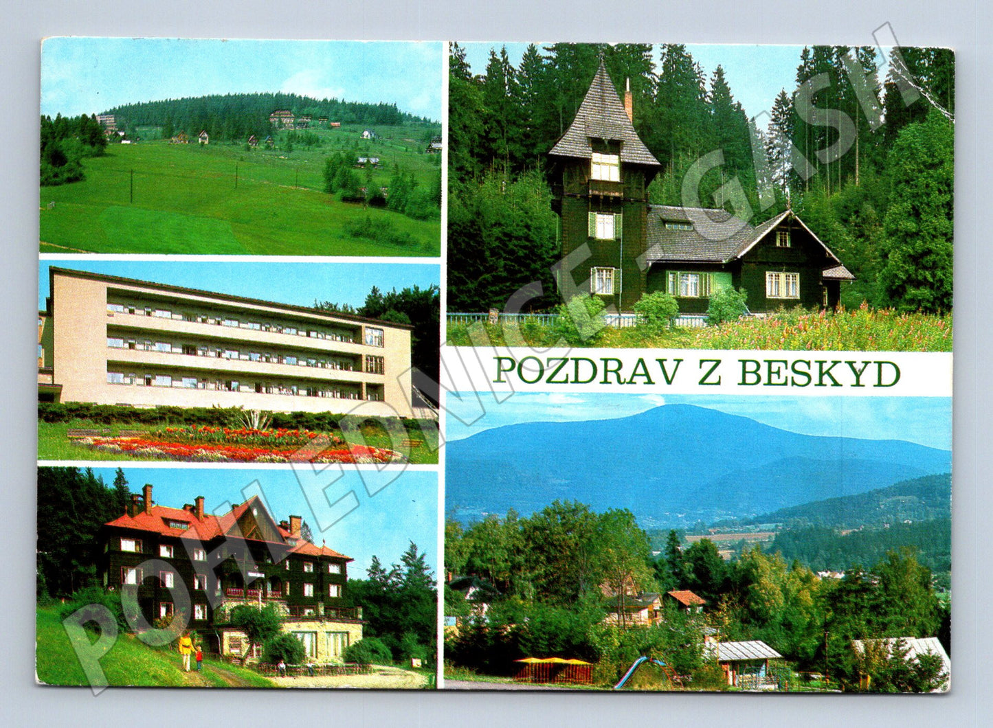Postcard Beskydy Mountains greetings old (M5016)