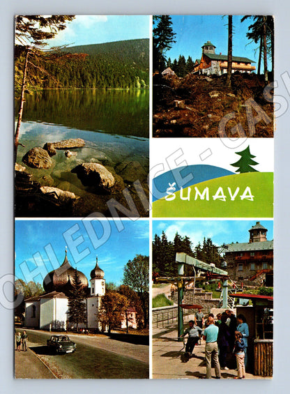 Postcard Šumava collage Black Lake (M5026)