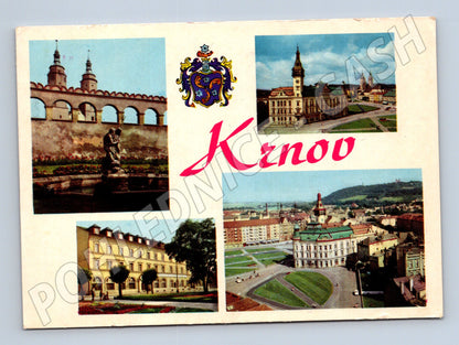 Postcard Krnov collage of historical buildings (M5034)