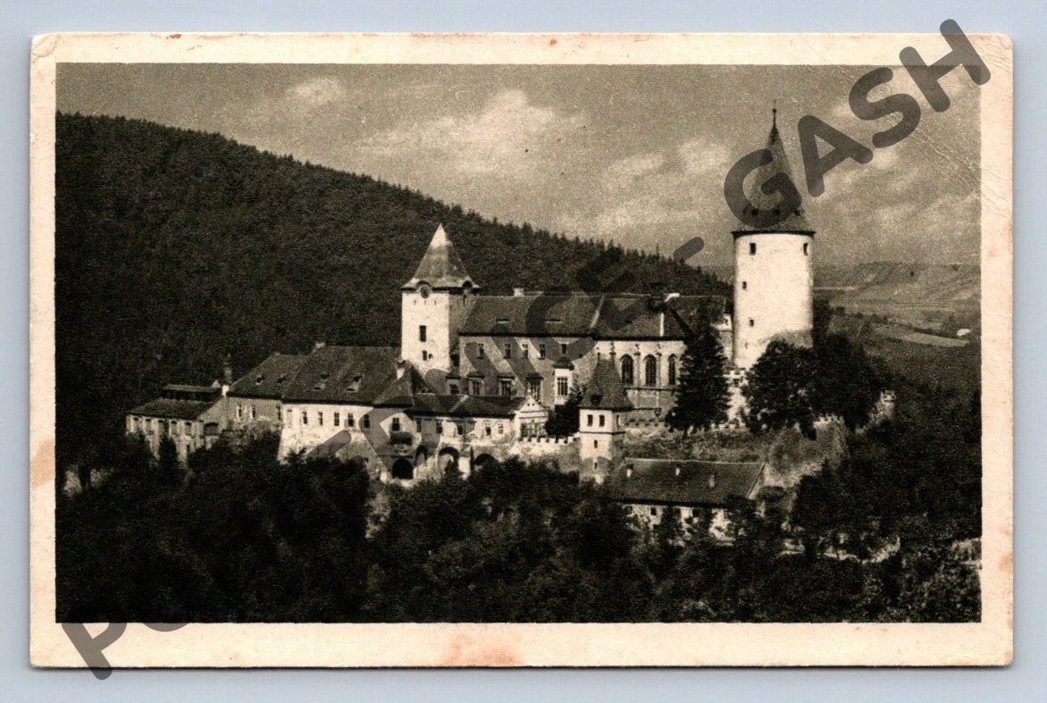 Pohlednice hrad Křivoklát černobílá (M505)